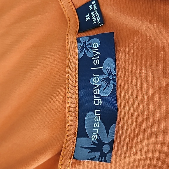 Susan Graver XL Burnt Orange long sleaved blouse - Picture 3 of 3
